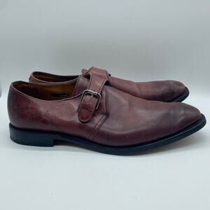 Allen Edmonds Men's size 11 Red Brown Leather Side Buckle Monk Strap Dress Shoes